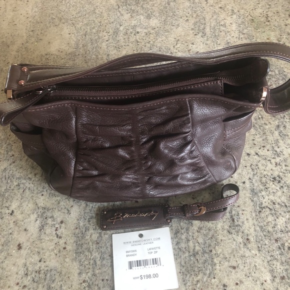 B Makowsky Chocolate brown handbag - Picture 5 of 7